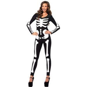 Leg Avenue Women's Glow in The Dark Skeleton Bodysuit Costume, Small